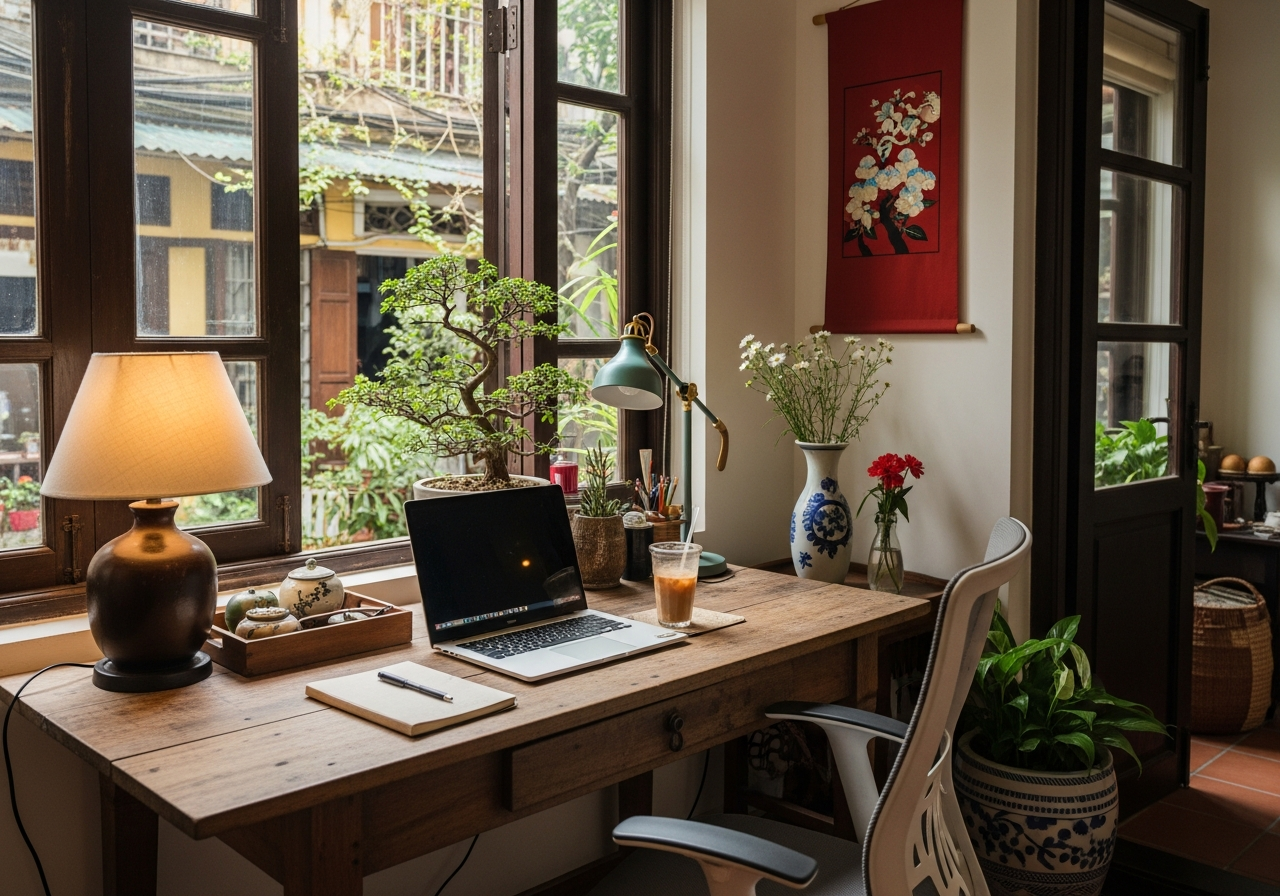 Review chi tiết 7 homestay Hà Nội có không gian làm việc chuyên nghiệp cho dân xê dịch