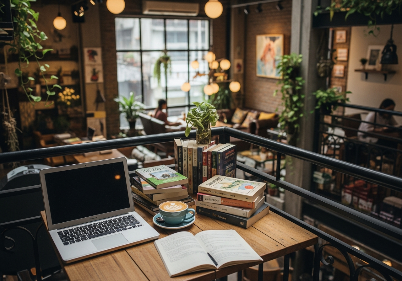 Thư viện Cafe Đông Tây - Ôn thi giữa không gian yên tĩnh Cầu Giấy bậc nhất