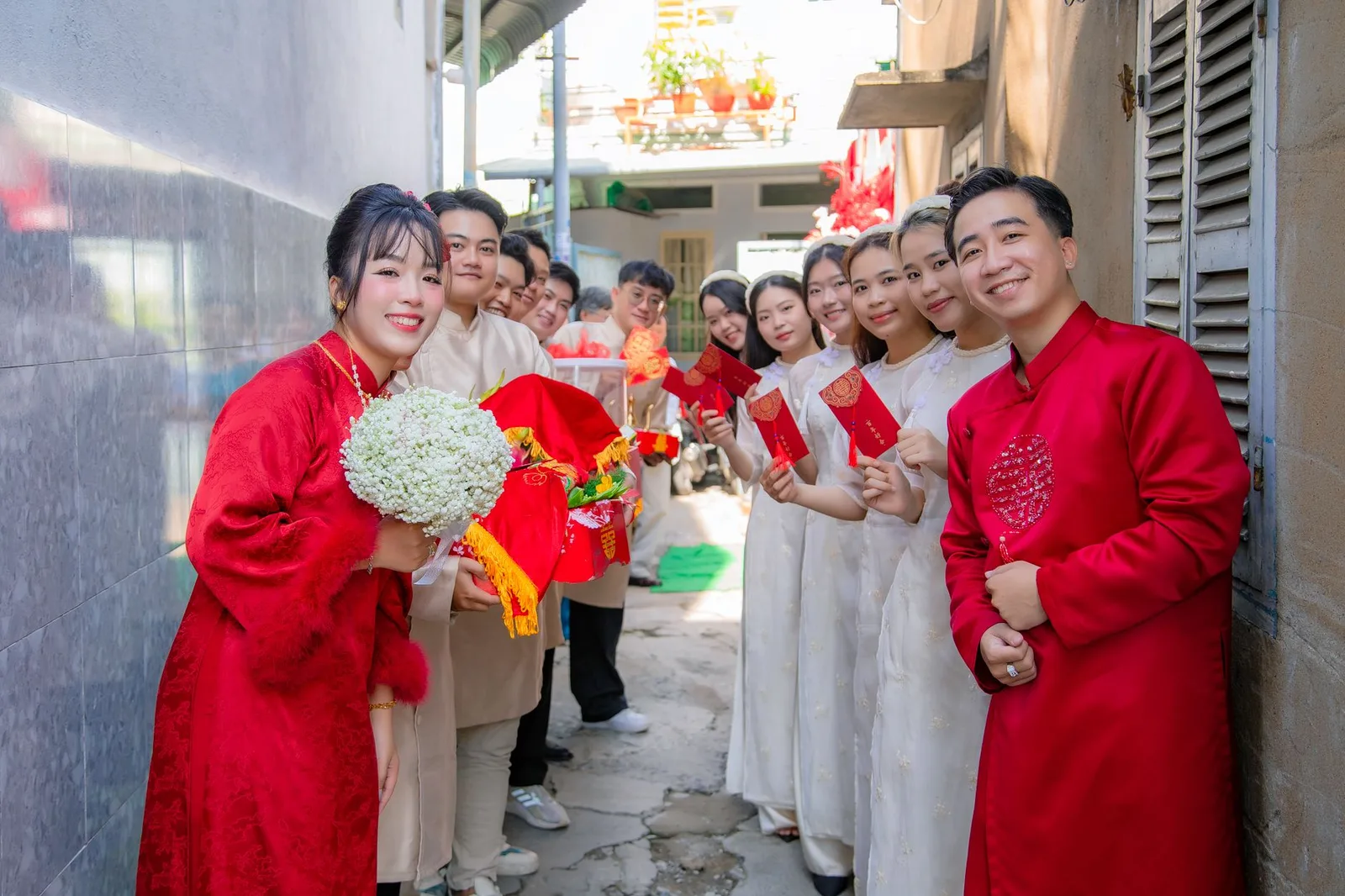 Đoàn rước dâu trong đám cưới truyền thống Việt Nam