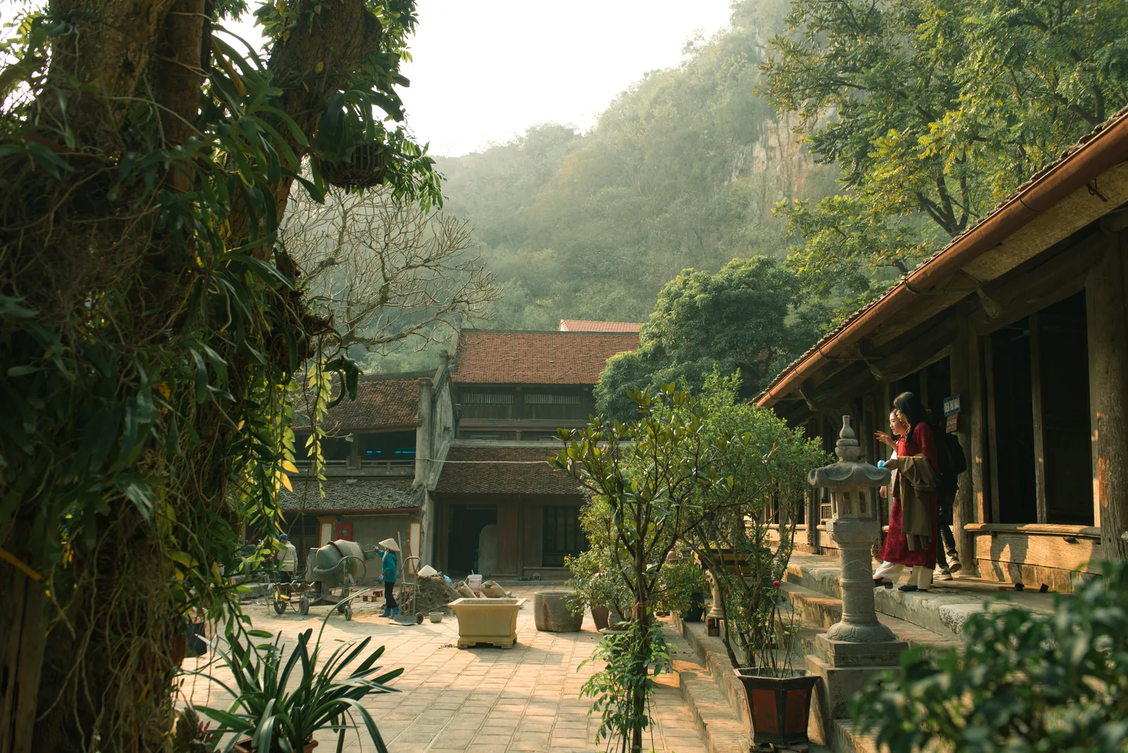 Du khách Việt Nam tại sân homestay đông đúc mùa cao điểm